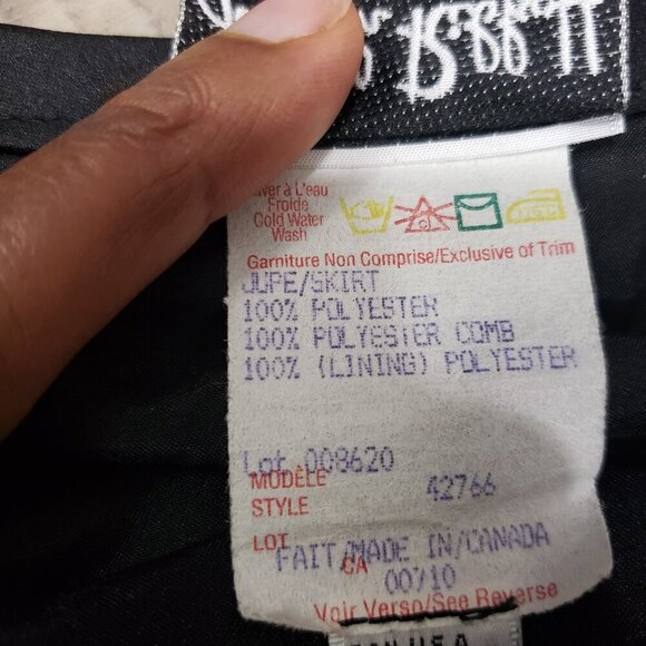 Joseph Ribkoff Black Crepe Pleated Hem Skirt - Picture 11 of 12